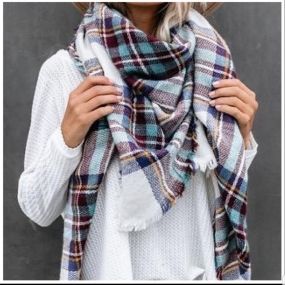 teal plaid scarf